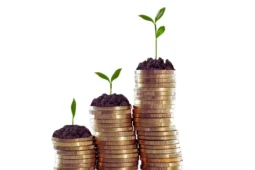 Los fondos de inversión representados por monedas y plantas.